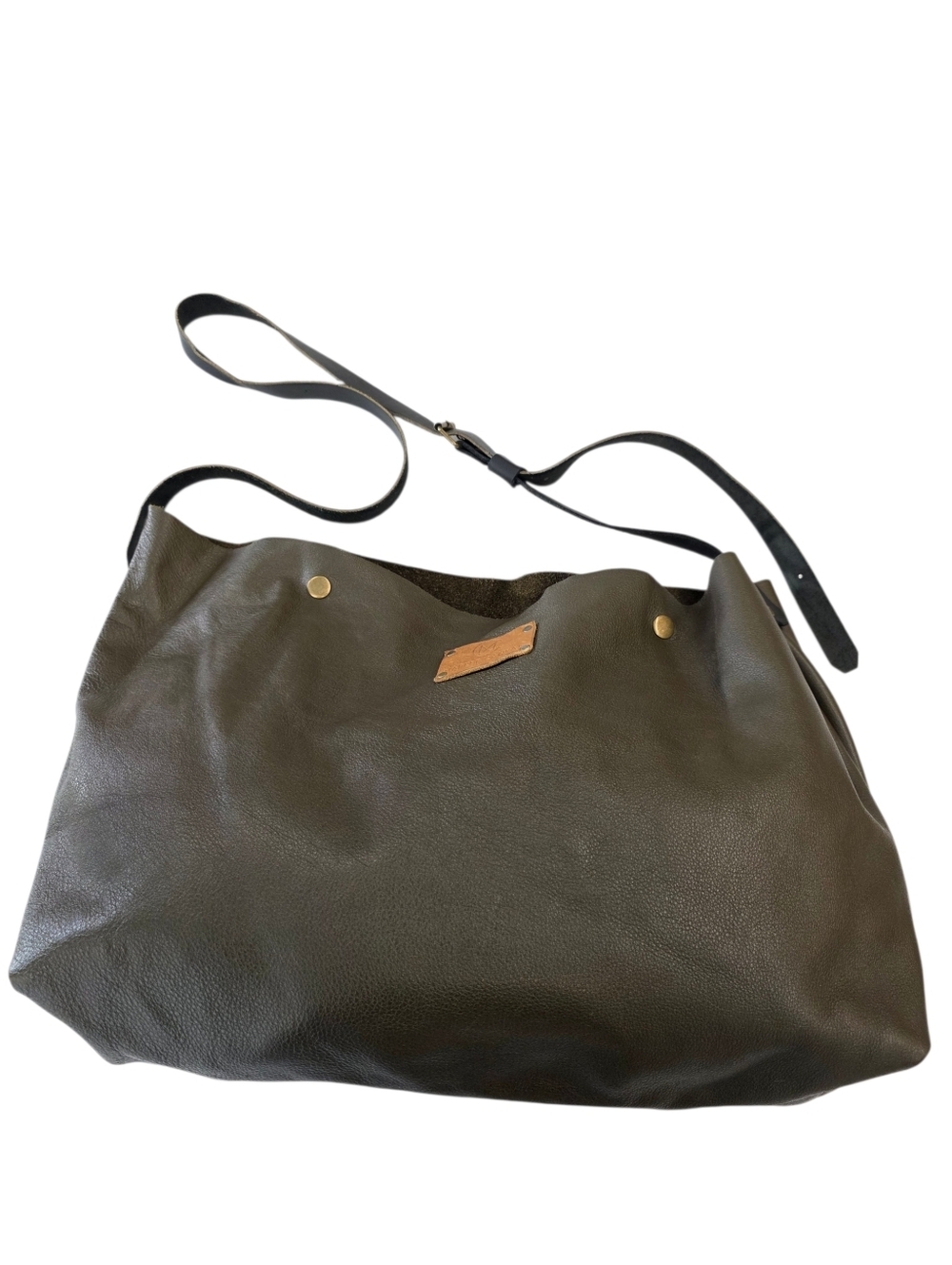 Market Canvas Classic Olive Leather Shoulder/ cross body bag Tote
